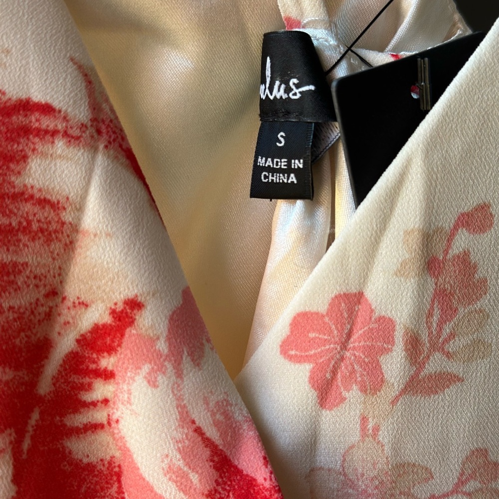 Lulu's Red and Cream Floral Maxi Dress